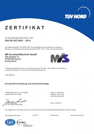 Zertifikat Din ISO 9001:2015